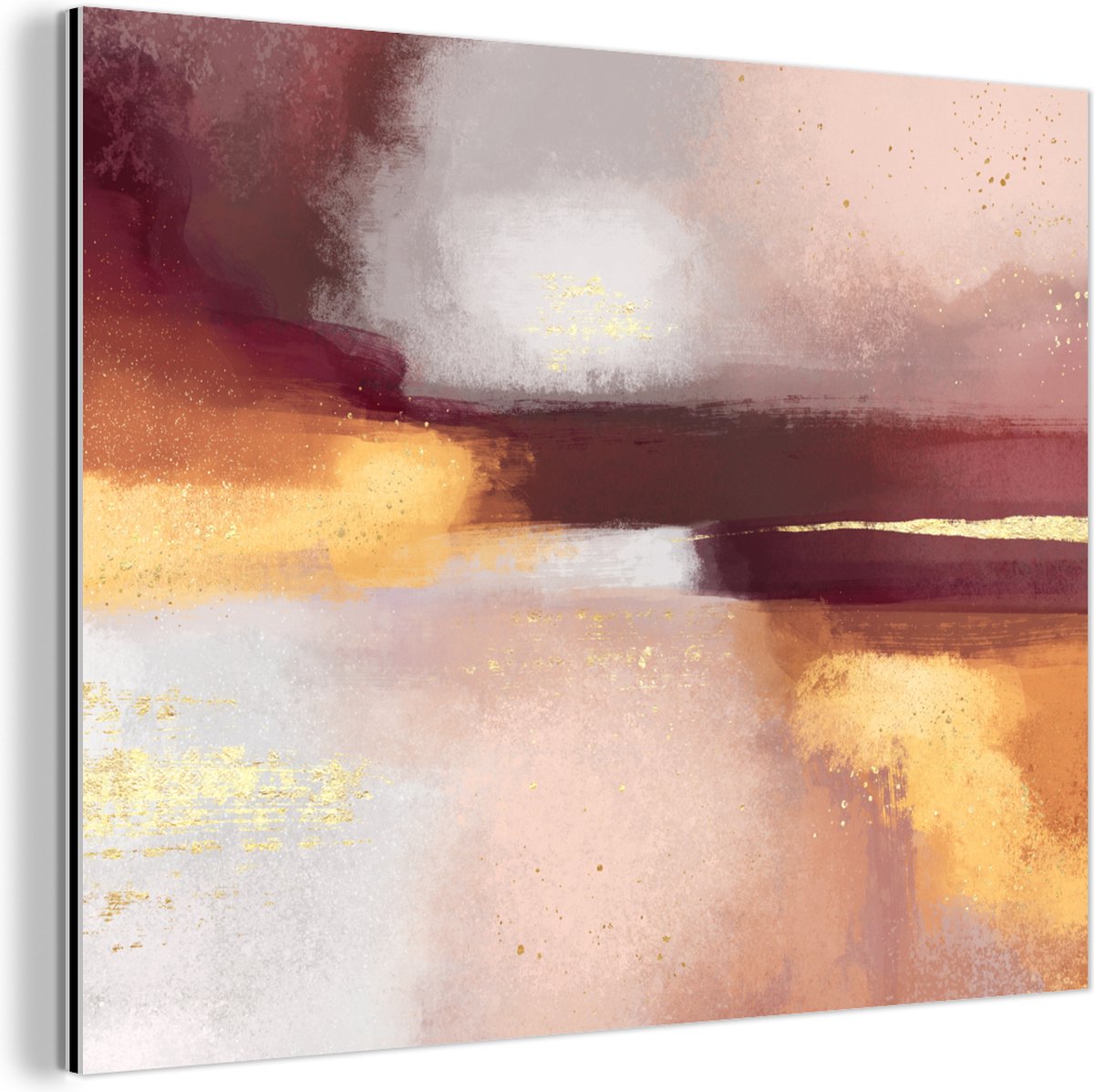 Wanddecoratie Metaal - Aluminium Schilderij Industrieel - Verf - Abstract - Pastel - 120x90 cm - Dibond - Foto op aluminium - Industriële muurdecoratie - Voor de woonkamer/slaapkamer