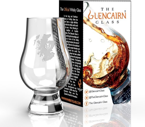 Glencairn Whisky Glass Map of Scotland - Cristal sans plomb - Fabriqué en Écosse