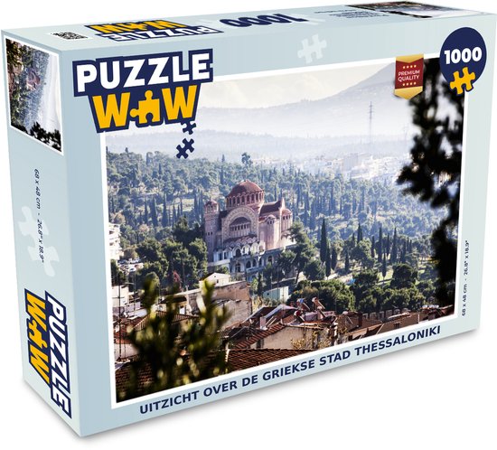 Foto: Puzzel uitzicht over de griekse stad thessaloniki legpuzzel puzzel 1000 stukjes volwassenen