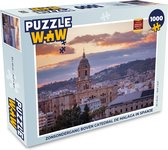 Puzzel Zonsondergang boven Catedral de Malaga in Spanje - Legpuzzel - Puzzel 1000 stukjes volwassenen