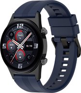 Strap-it Smartwatch bandje 22mm - Siliconen band geschikt voor Honor Watch GS 3 / Magic Watch 2 46mm - Samsung Galaxy Watch 1 46mm / Watch 3 45mm / Gear S3 - Polar Vantage M / Grit X - Xiaomi Watch S1 / S3 / Watch 2 Pro / Mi Watch - donkerblauw