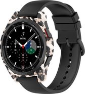 Strap-it Samsung Galaxy Watch 4 Classic 46mm PC case - brown leopard - hoesje - beschermhoes - protector - bescherming