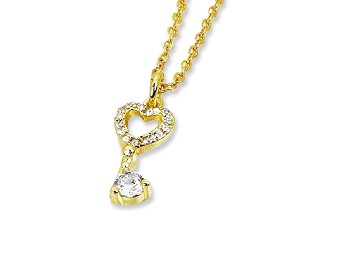 Amanto Ketting Dilge G - 316L Staal Goudkleur - Sleutel - 17x8mm - 50cm