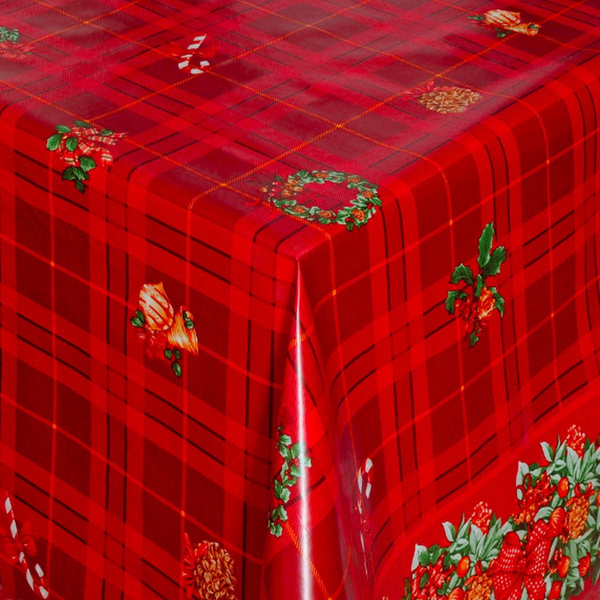Tafelzeil/tafelkleed PVC kerst, feestdagen - 300x140cm - Jingle bells (op koker geleverd)