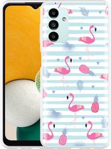 Hoesje geschikt voor Samsung Galaxy A13 5G Flamingo Ananas