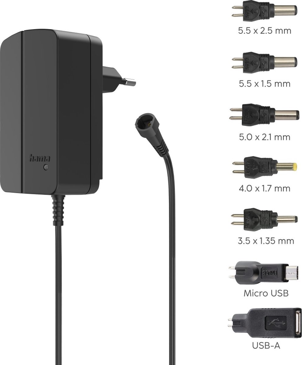 Hama 00223617 Stekkernetvoeding, instelbaar 3 V, 4.5 V, 5 V, 7.5 V, 9 V, 12 V 2.25 A 27 W
