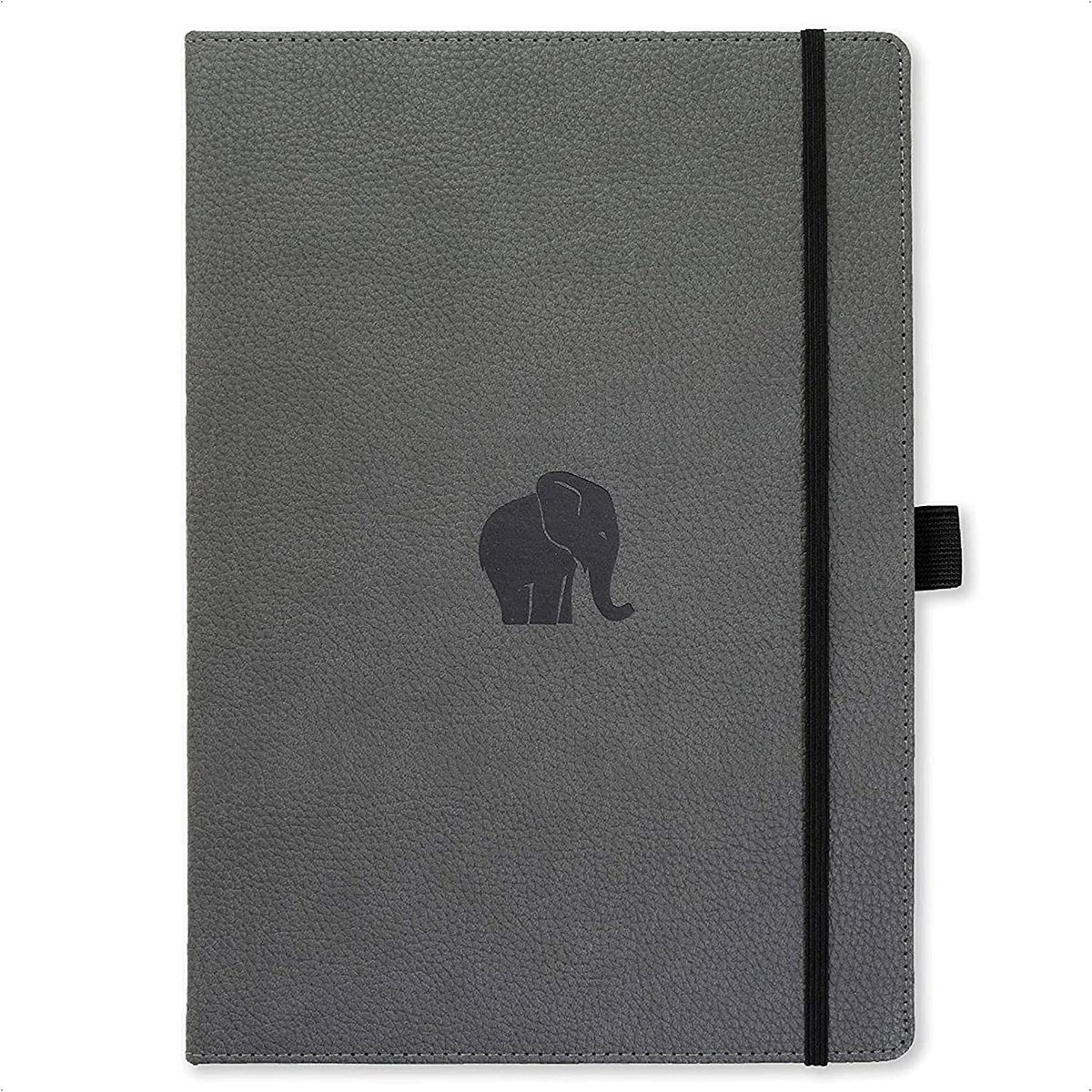 Dingbats* Wildlife A5 Notitieboek - Grey Elephant Blanco - Bullet Journal met 100 gsm Inktvrij Papier - Schetsboek met Harde Kaft, Binnenvak, Elastische Sluiting en Bladwijzer