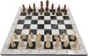 Afbeelding van het spelletje Schaakbord met schaakstukken - Schaakset - maat XL 37cm - Inclusief houten stukken met vilt - merk Yenigün