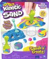 Kinetic Sand , Squish N' Create avec 382 g de sable à modeler bleu, jaune et rose, 5 outils, jouets sensoriels pour les enfants à partir de 3 ans