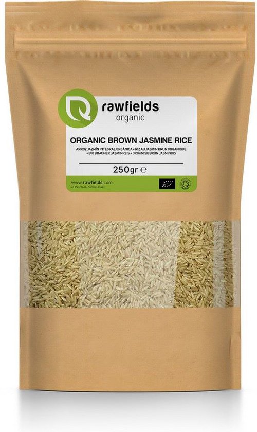 Rawfields Brown Rice Biologische Bruine Jasmijnrijst - Rawfields Organic - Vegan ...