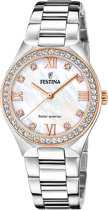 Festina women's cream solar energy stainless steel