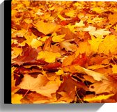 WallClassics - Canvas  - Oranje Herfstbladeren - 30x30 cm Foto op Canvas Schilderij (Wanddecoratie op Canvas)