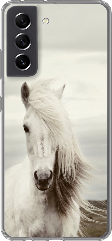 Coque Samsung Galaxy S21 FE - Cheval - Plage - Crinière - Coque de téléphone en Siliconen
