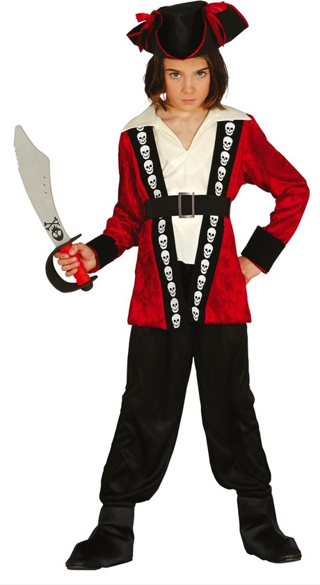 Fiestas Guirca - Kostuum Red Pirate (7-9 jaar)