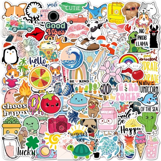 100 stuk A033 vakantie holiday Cartoon stickers voor kinderen en volwassenen Beloningsstickers Journal Laptop Telefoon Stickers