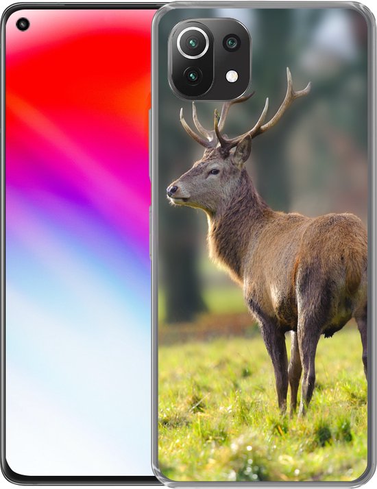 Coque Xiaomi 11T - Red Deer - Pâturage - Vert - Coque de téléphone en Siliconen