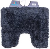 Wicotex - Toiletmat Classic pure Antraciet - Antislip onderkant - WC mat met uitsparing - Afmeting 50x60cm
