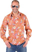 Hippie blouse Paisley oranje/bruin - Maat 62 (3XL)