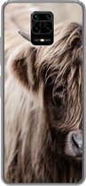Geschikt voor Xiaomi Redmi Note 10 Lite hoesje - Schotse hooglander - Koe - Vacht - Siliconen Telefoonhoesje
