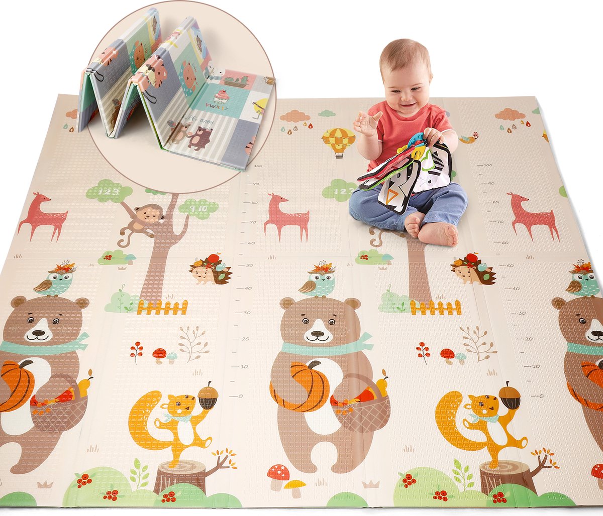 Tapis de jeu double face, tapis pliant bébé tapis rampant tapis de jeu pour  enfants imperméable non toxique pour bébés 