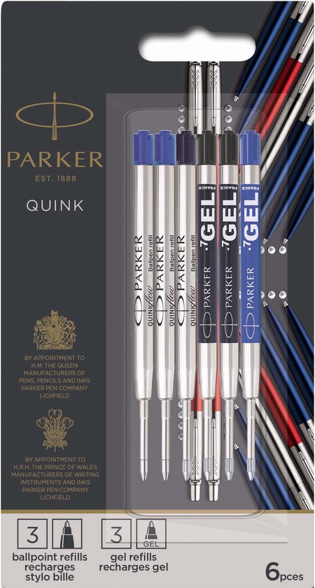 Foto: Parker jotter london discovery pakket bestaande uit navullingen voor balpen en gelpen 3 quinkflow navullingen voor uw balpen en 3 quink gelnavullingen