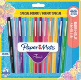 Paper Mate Flair-viltstiften | Medium punt (0,7 mm) | Diverse kleuren | 12 stuks