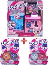 Zoobles Magic Mansion Transforming Playset with Exclusive Z-Girl Collectible Figure + Bear and Pup + Unicorn and Tiger