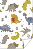 Poster kids - Schilderij voor kinderen - Dinosaurus - Kinderen - Design - Jongens - Meisjes - Kinderkamer decoratie - 80x120 cm - Poster kinderkamer