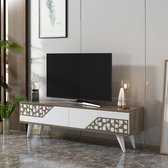 TV meubel Örkelljunga 40x120x30 cm walnootkleurig en wit