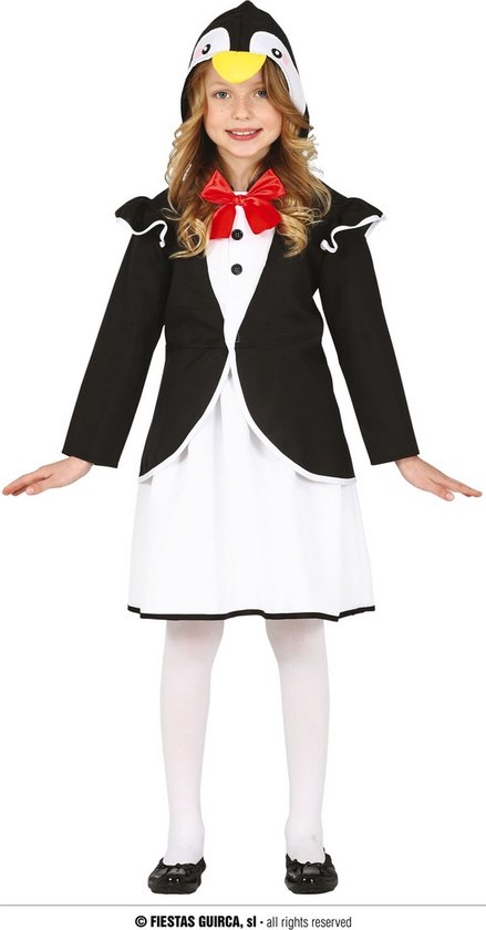Guirca - Pinguin Kostuum - Dansende Voetjes Pinguin - Meisje - - 10 - 12 jaar - Carnavalskleding - Verkleedkleding