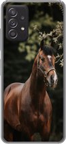Telefoonhoesje Geschikt voor Samsung galaxy a73 hoesje - Paard - Takken - Portret - Siliconen Telefoonhoesje