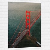 WallClassics - Muursticker - Pont rouge sur l' Water - Photo sur Muursticker 80x120 cm