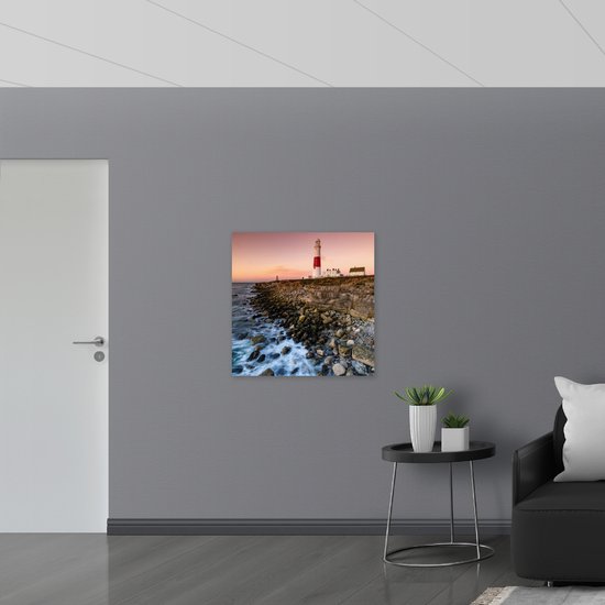 Vlag - Vuurtoren aan de Kust - 80x80 cm Foto op Polyester Vlag