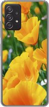 Geschikt voor Samsung Galaxy A53 5G hoesje - Bloemen - Tuin - Oranje - Siliconen Telefoonhoesje