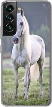 Geschikt voor Samsung Galaxy S22 hoesje - Paard - Licht - Ochtend - Siliconen Telefoonhoesje