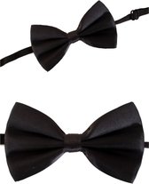Verkleed vlinderstrikje 13 cm voor dames/heren - zwart - polyester