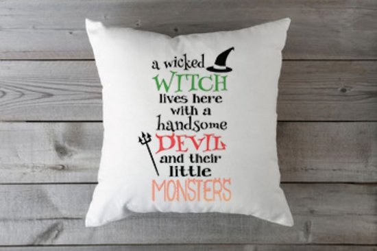 Kussenhoes - Halloween - Witch - Kussen met tekst - Sierkussen - 40x40cm