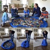 2 in 1 Speelgoed Opberg Kleed | Speelgoed Organizer | Speelmat voor Kinderen | Opbergzak Speelkleed | Diameter 1.5 Meter | Kleur Blauw
