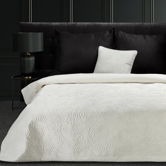Oneiro’s luxe LILI Type 4 Beddensprei Wit - 220x240 cm – bedsprei 2 persoons - beige – beddengoed – slaapkamer – spreien – dekens – wonen – slapen