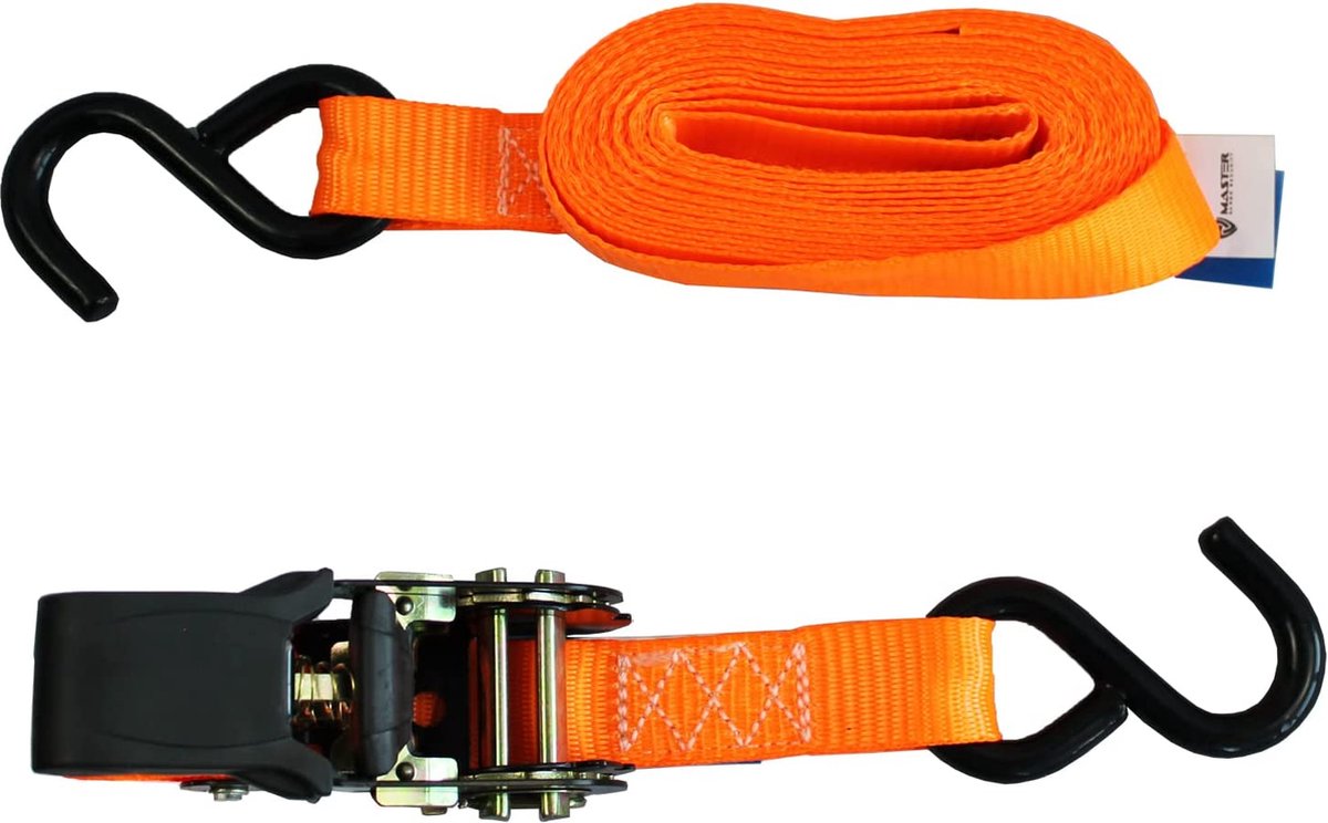 MCS Cargo Security 200012001 Cinghia Di Fissaggio Con Cricchetto – 8 M X 50 Mm, Arancione, Portata 5000 Kg, Omologata EN 12195-2