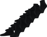FALKE Happy 6-Pack kort eenkleurig katoen multipack sneakersokken enkelsokken heren zwart - maat 43-46