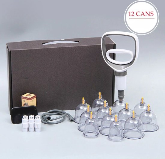 Nerissa Cupping set met 12 Cups Vacuumpomp Massage gun bol