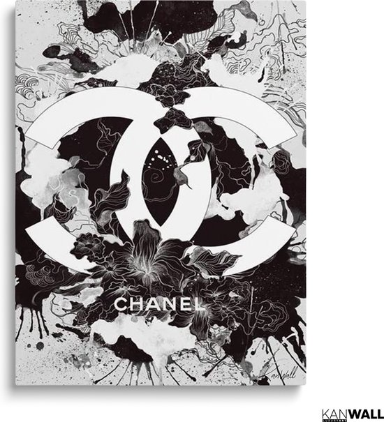 Tableau Toile Luxe Fleur Chanel | 100 x 150 | Salle de séjour | Chambre à coucher | Bureau | Musique | Design | Art | Moderne | ** 2 CM D'ÉPAISSEUR ! †