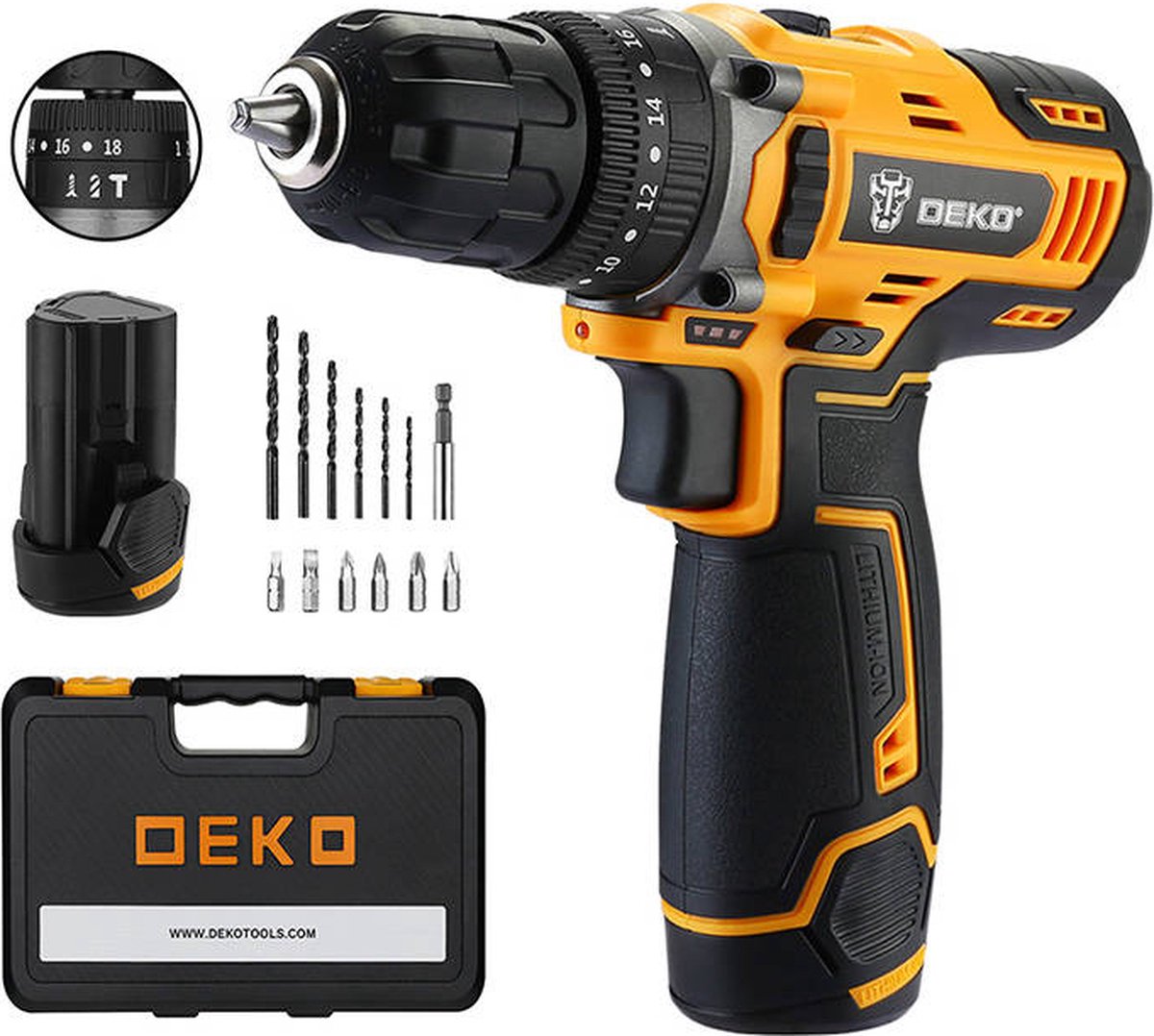 Deko Tools Accu-klopboormachine DKCD12ID01-5S3 12V | bol