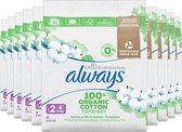 Always Cotton Protection - Long - Maandverband Met Vleugels - Voordeelverpakking 10 x 9 stuks