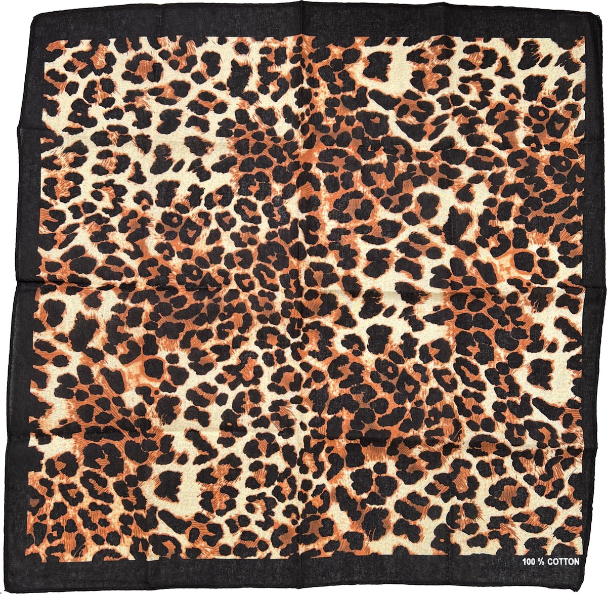 Fako Fashion - Bandana - Hoofddoek - Mondbescherming - Zakdoek - Sjaal - Luipaard Print - 53x53cm - Bruin/Beige