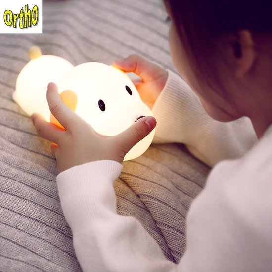 Ortho ® - LED Nachtlampje - Kinderen - Babykamer - Timer - Oplaadbaar - Dimmer - Puppy/Hond - Wit van Ortho — afbeelding 2