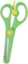 Fako Bijoux® - Kinderschaar - Easy Open - Stainless Steel - Plastic Punt - 13.5cm - Groen