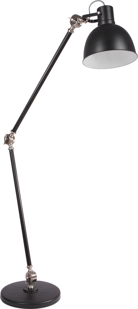 Vloerlamp Cera | 1 lichts | staal / zwart | metaal | in hoogte verstelbaar tot 160 cm | woonkamer / staande lamp | modern / stoer design