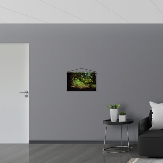 WallClassics - Affiche Textile - Ombre dans la Forêt - 60x40 cm Photo sur Textile